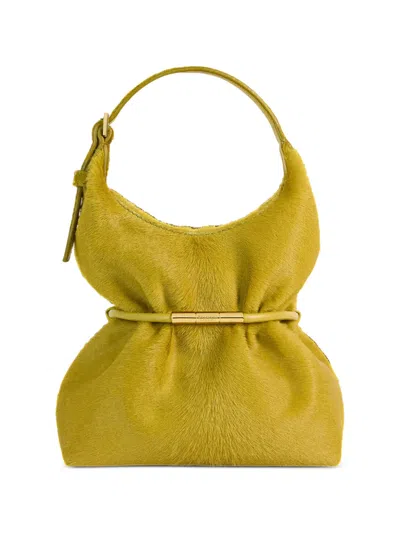 Balmain Sphynx Mini Bag In Pony-effect Leather In Green