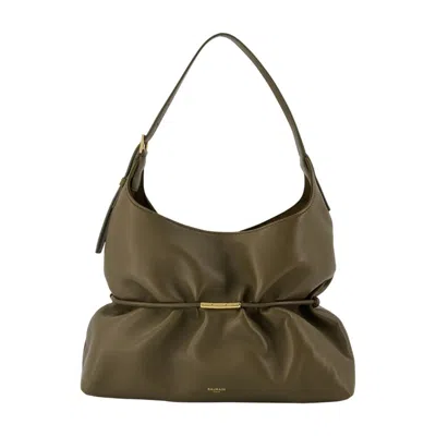 Balmain Sphynx Shoulder Bag In Khaki