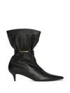 Balmain Sphynx Smooth Leather Ankle Boots In Black