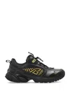 Balmain Cosmic Dust Glazed Leather Trainers In Black