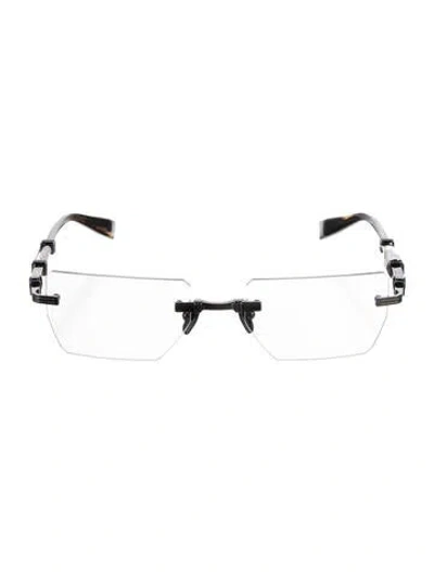Pre-owned Balmain Square Eyeglasses In Silver