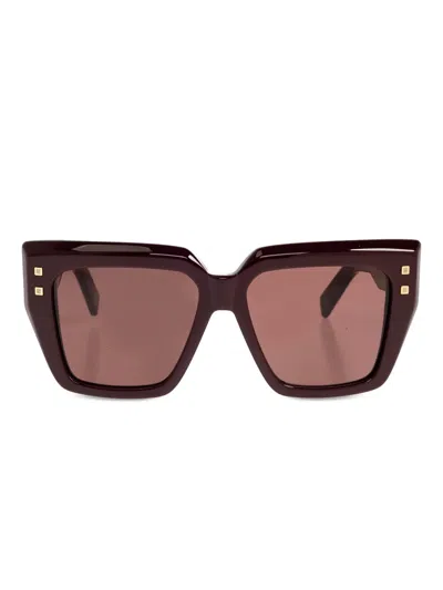 Balmain Square-frame Sunglasses In Brown