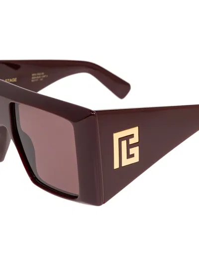Balmain Square-frame Sunglasses In Red