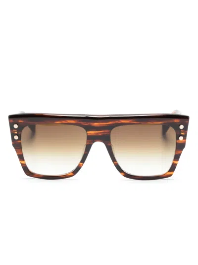 Balmain Square-frame Tortoiseshell Sunglasses In Braun