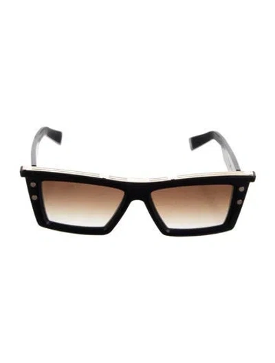 Pre-owned Balmain Square Gradient Sunglasses In Black