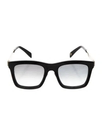 Pre-owned Balmain Square Gradient Sunglasses In Black/silver