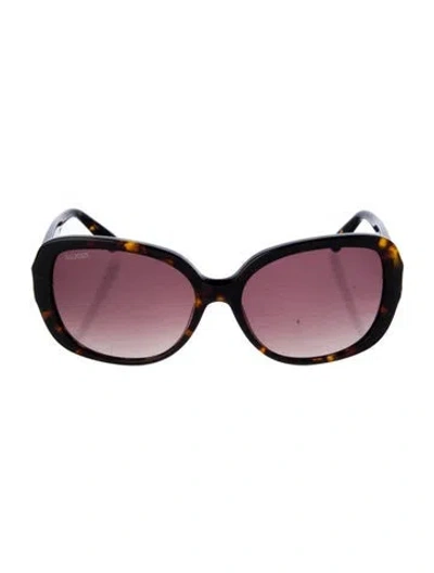 Pre-owned Balmain Square Gradient Sunglasses In Brown