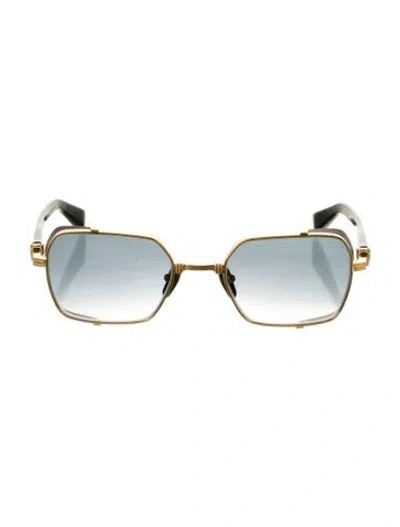 Pre-owned Balmain Square Gradient Sunglasses In Gold