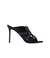 Balmain Square-headed High-heeled Sandals In Black