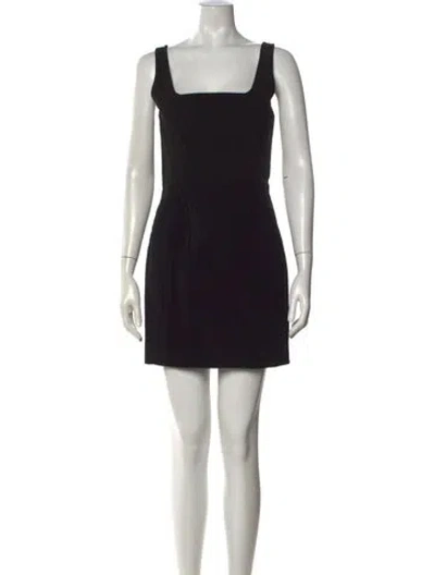 Pre-owned Balmain Square Neckline Mini Dress In Black