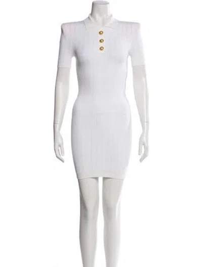Pre-owned Balmain Square Neckline Mini Dress W/ Tags In Neutral