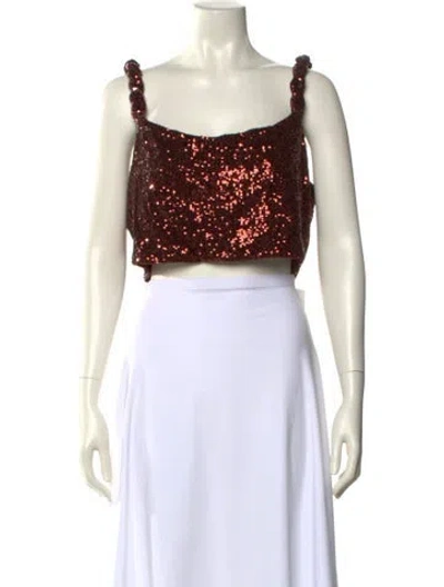 Pre-owned Balmain Square Neckline Sleeveless Crop Top W/ Tags In Multi