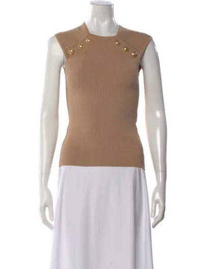 Pre-owned Balmain Square Neckline Sleeveless Top In Neutral
