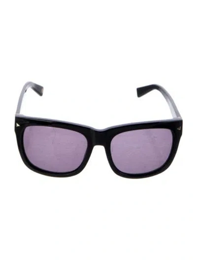Pre-owned Balmain Square Tinted Sunglasses In Black