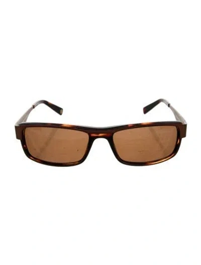 Pre-owned Balmain Square Tinted Sunglasses In Brown