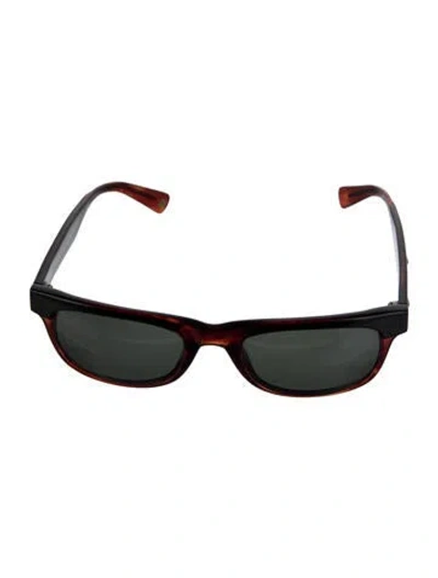 Pre-owned Balmain Square Tinted Sunglasses In Brown
