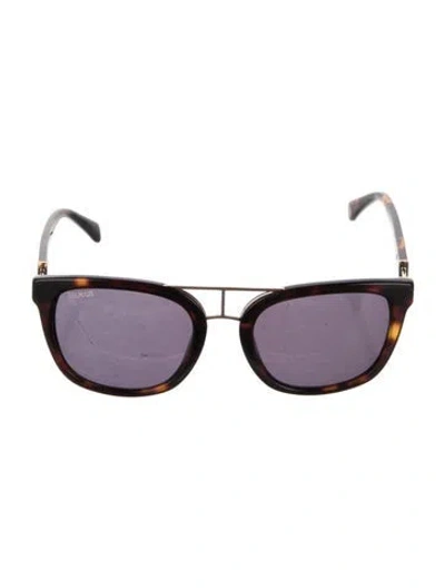 Pre-owned Balmain Square Tinted Sunglasses In Brown