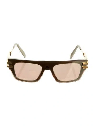 Pre-owned Balmain Square Tinted Sunglasses In Gold