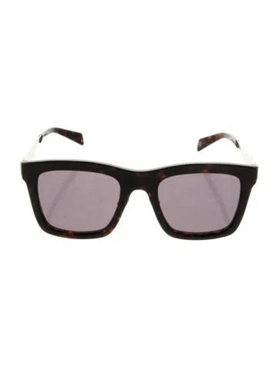 Pre-owned Balmain Square Tinted Sunglasses In Gold