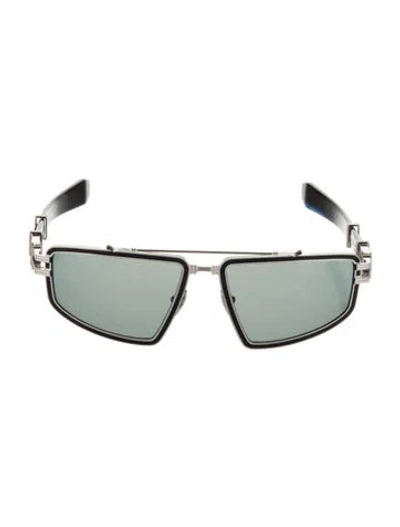 Pre-owned Balmain Square Tinted Sunglasses In Silver