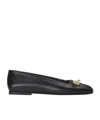 Balmain Square-toed Ballet Flats In Black