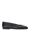 Balmain Square-toed Ballet Flats In Black