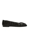 Balmain Lambskin Gathered Eden Ballet Flats In Black