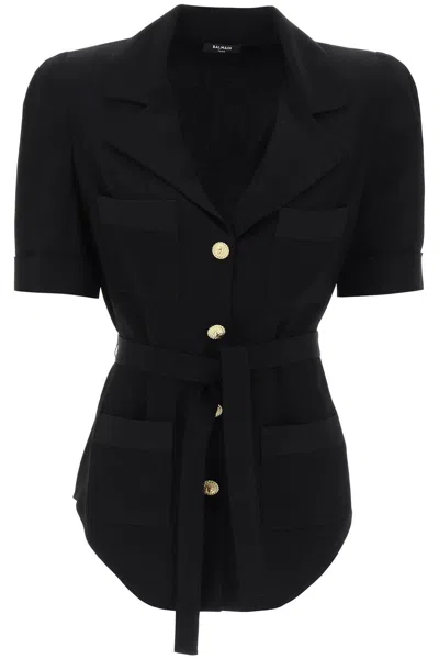 BALMAIN BALMAIN SS 4 POCKETS CREPE SAHARIAN SHIRT