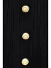 Balmain Mini Black Dress With Golden Buttons In Stretch Viscose Woman
