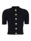 Balmain Short Sleeve Cardigan Sweaters And Cardigans Black In Black