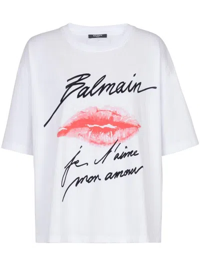 BALMAIN BALMAIN SS KISS PRINT T-SHIRT