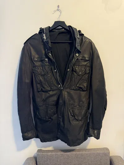 Pre-owned Balmain Ss11 Decarnin M65 Leather Jacket In Black