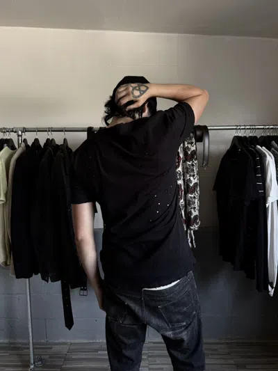 Pre-owned Balmain Ss11 Distressed Bullet Tee - Christophe Decarnin In Black
