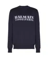 Balmain Stamp Merino Wool Jumper In Blue