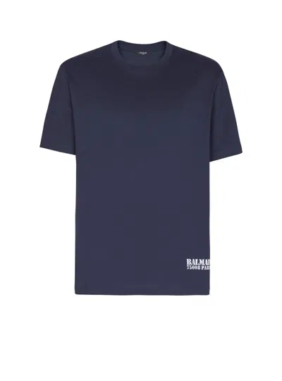 Balmain Stamp Printed T-shirt In Blue