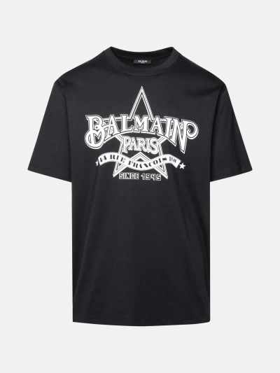 Balmain Man  ' Star' Black Cotton T-shirt