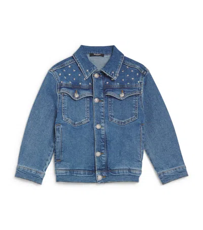 Balmain Kids' Star-detail Denim Jacket In Blue