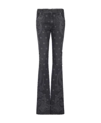 BALMAIN BALMAIN STAR PAISLEY PRINT DENIM JEANS