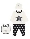 Balmain Star-print Cotton Babygrow Set In White