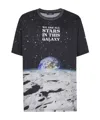 Balmain Earth And Stars Print T-shirt In Black