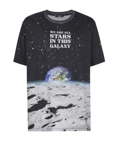BALMAIN BALMAIN EARTH  STARS PRINT T-SHIRT