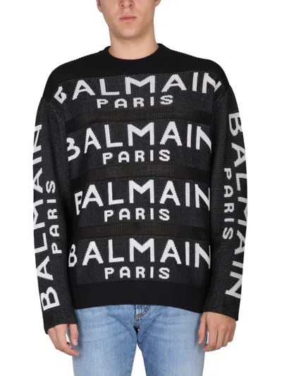 Balmain Statement Logo T-shirt For Men In Black