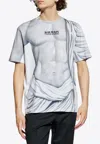 Balmain Statue Print T-shirt In Gray