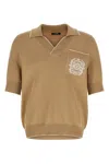 Balmain Stemma Embroidery Polo Shirt In Brown