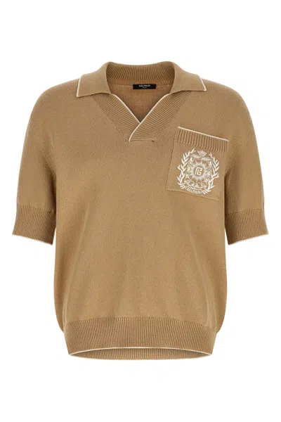 BALMAIN 'BALMAIN STEMMA' EMBROIDERY POLO SHIRT