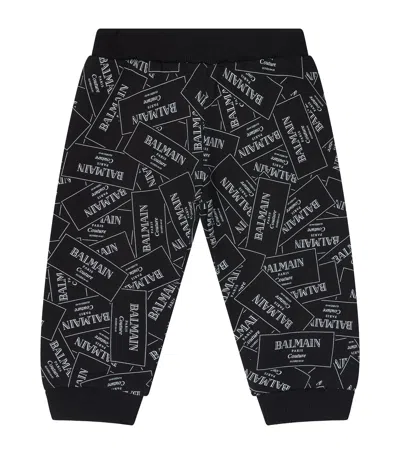 Balmain Kids' Sticker Print Sweatpants In Black