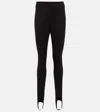 Balmain Cotton-blend Stirrup Leggings In Noir