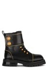 Balmain Embossed-button Detail Ankle Boots In 0pa