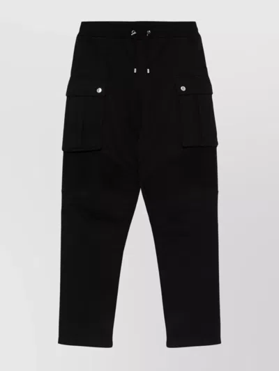 Balmain Straight Cargo Pockets Trousers In Black