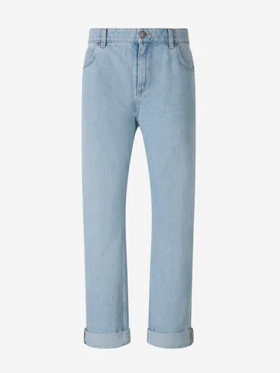 Balmain Regular Fit Denim Jeans In Denim Light Blue